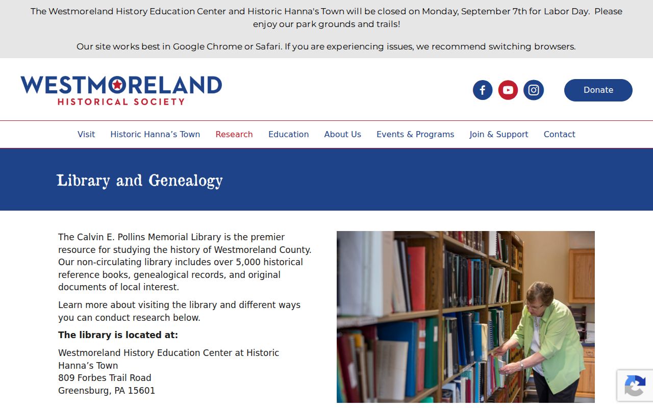 Westmoreland County city directory research at Pollins Memorial Library