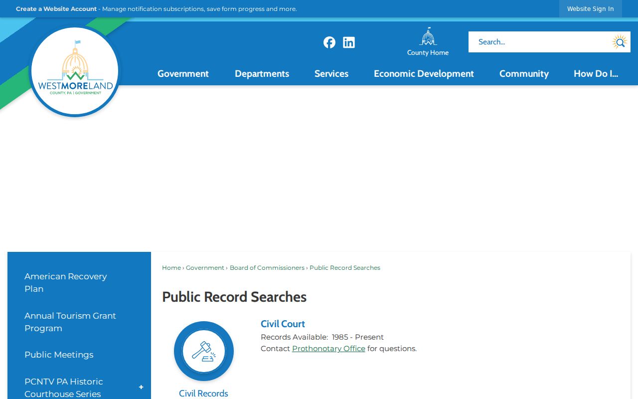 Westmoreland County residents directory public records search hub