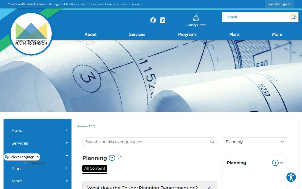 Westmoreland County neighbors municipal permit FAQ page
