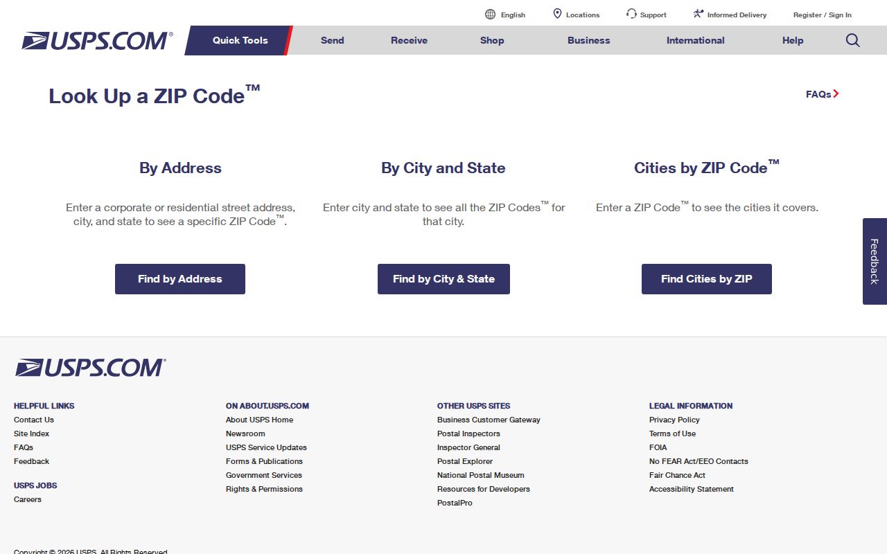 Westmoreland County ZIP code directory USPS lookup